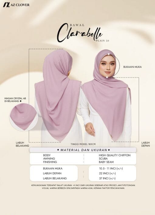 BAWAL CLARABELLE PLAIN B50 - 17 LILAC - Image 4